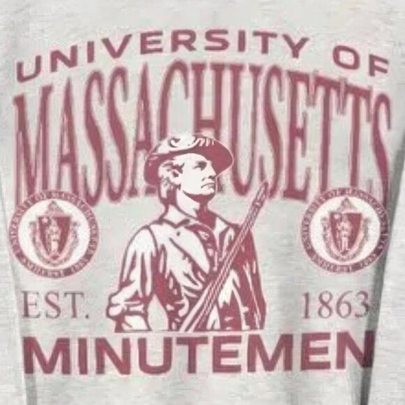 Vintage 90s University of Massachusetts Minutemen NCAA Crewneck Sweatshirt NFL - Picture 2 of 3